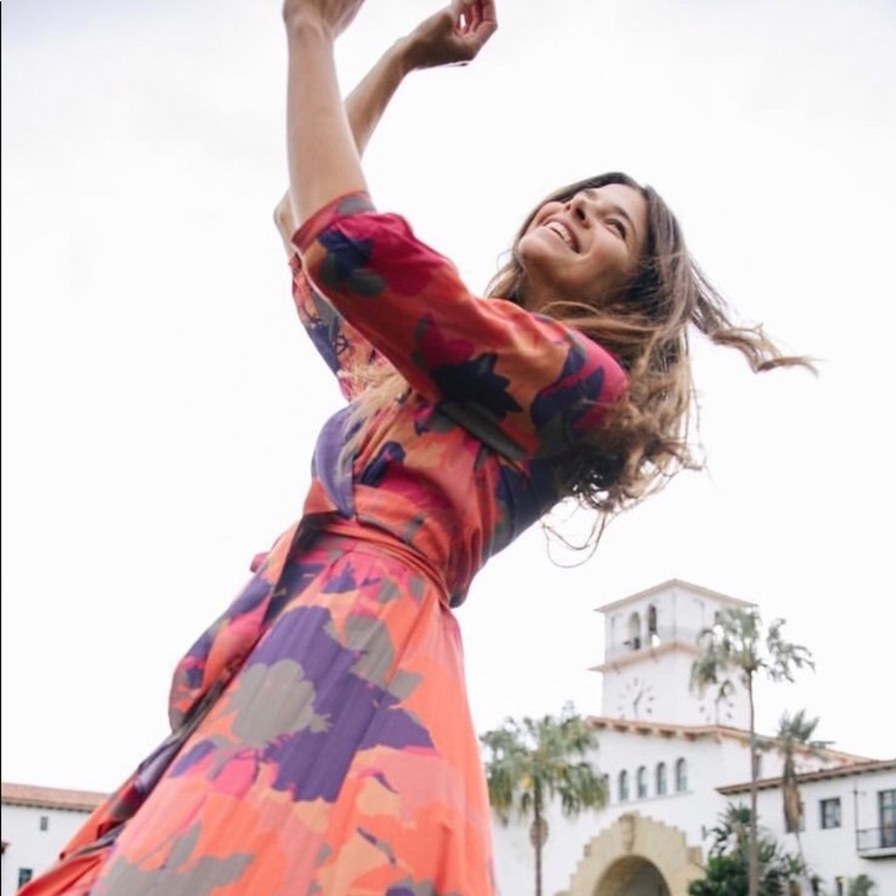 Tysa Spanish Dancer Ruffle Hem Wrap Dress